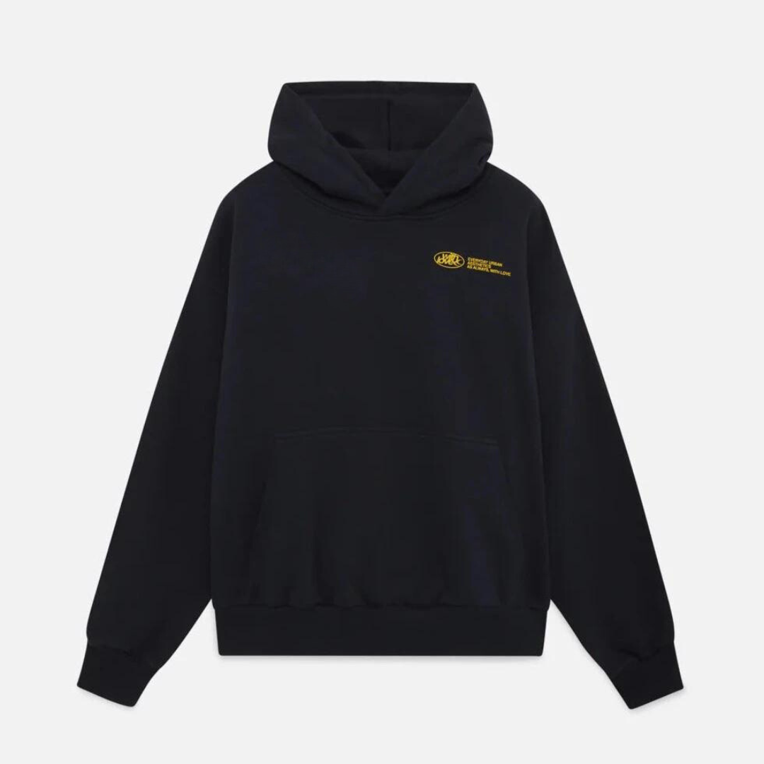 Unisex classic pullover hoodie with front and back graphics