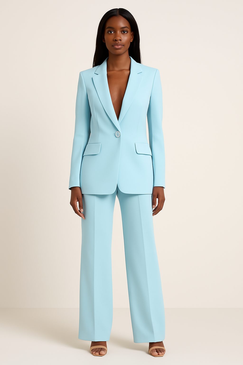Women's tailored blazer and full-length trouser set