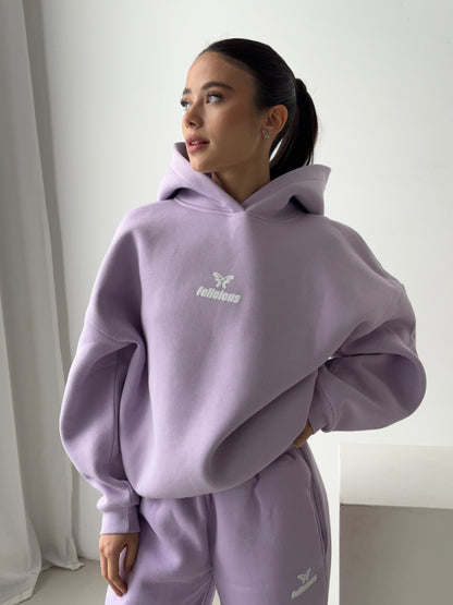 Sweat à capuche à logo lavande femme, col capuche, manches longues
