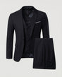 Men's three-piece suit set with notched-lapel jacket, waistcoat and trousers