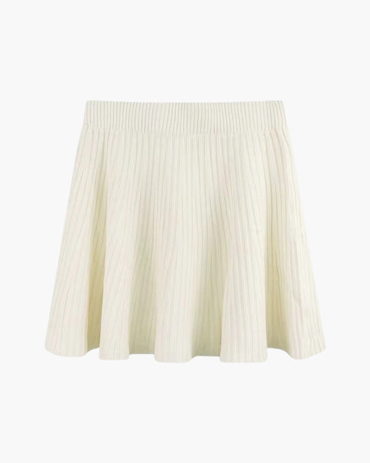 Women's pleated mini skirt with high waistband and flared hem