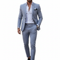 Men's tailored notch lapel suit set with matching jacket and trousers