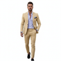 Men's tailored notch lapel suit set with matching jacket and trousers
