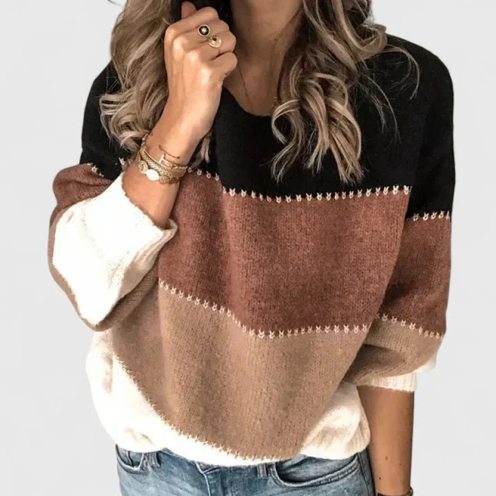Jade Striped Pullover Sweater 0
