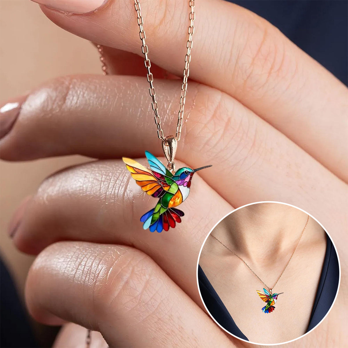 Jasmine Hummingbird Necklace 6