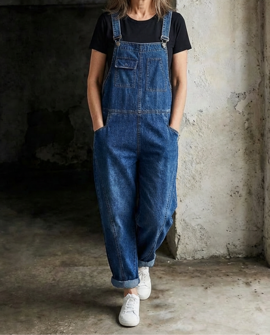Jasmine Plus Size Denim Overalls 0