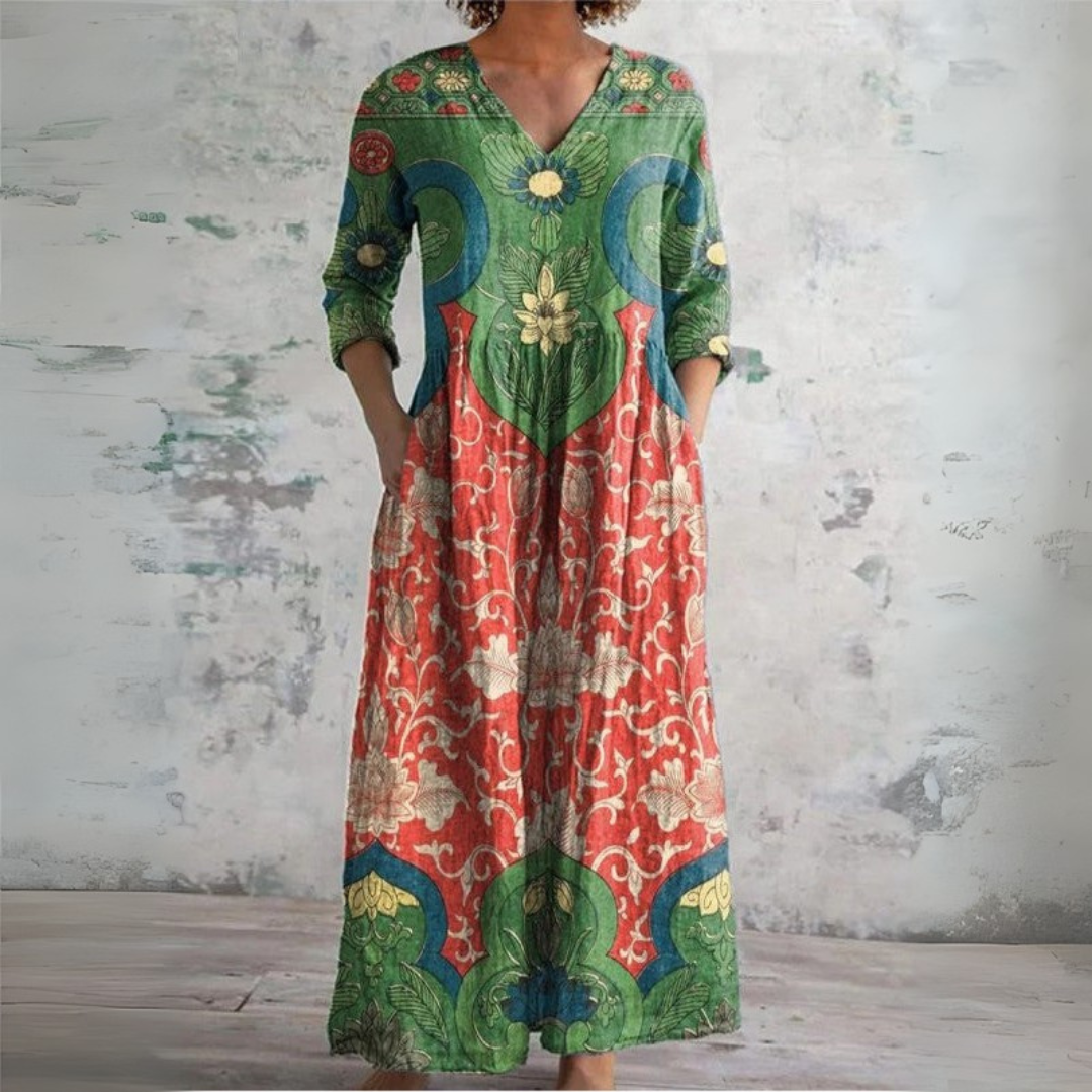 Juliette Vintage Floral Maxi Dress 0