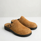 Men's closed-toe mule shoes with adjustable buckle strap