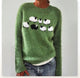 Women's grey Fair Isle pattern sweater with long sleeves