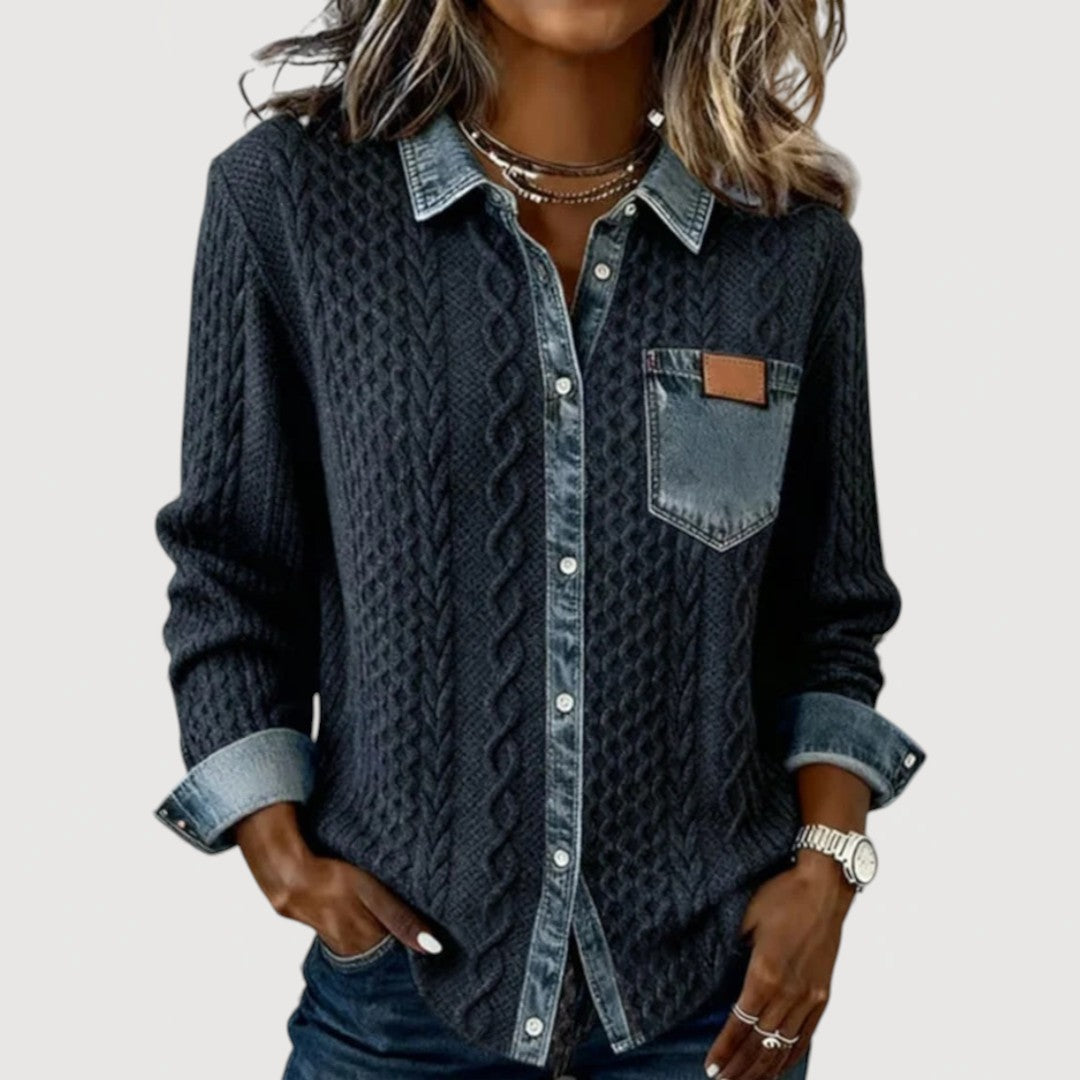 Kira Denim Print Top 0
