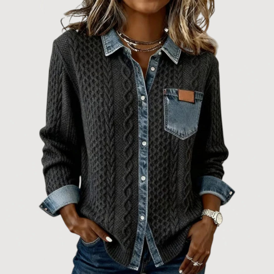 Kira Denim Print Top 1
