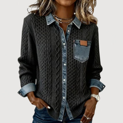 Kira Denim Print Top 1