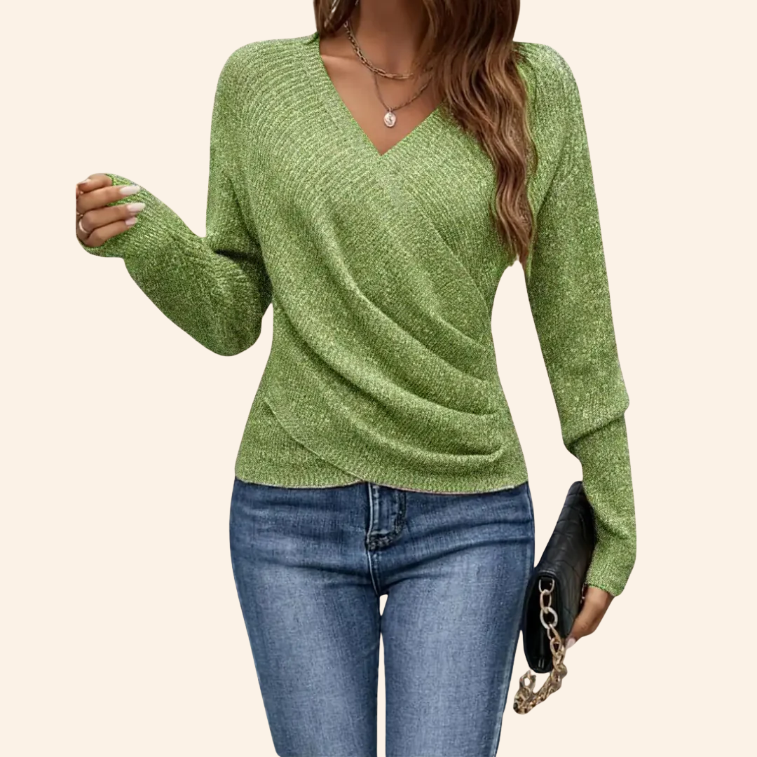 Evelina - Elegant Wrap V-neck Top