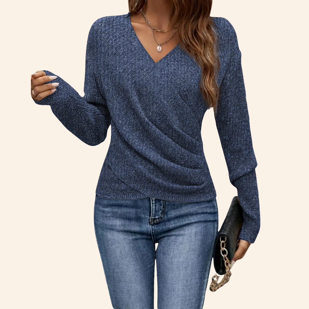Evelina - Elegant Wrap V-neck Top