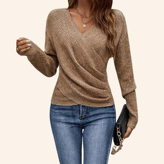 Evelina - Elegant Wrap V-neck Top