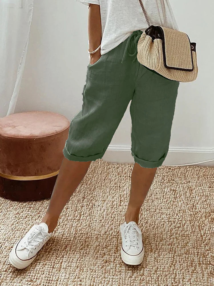 Margot Linen Look Bermuda Shorts