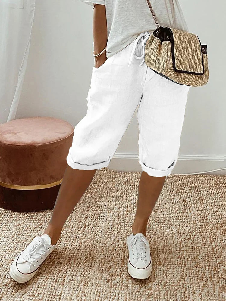 Margot Linen Look Bermuda Shorts