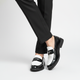 Men's contrast panel loafers with square toes and low heels