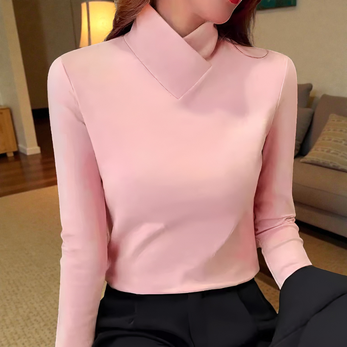 Liana Black Turtleneck Sweater 1