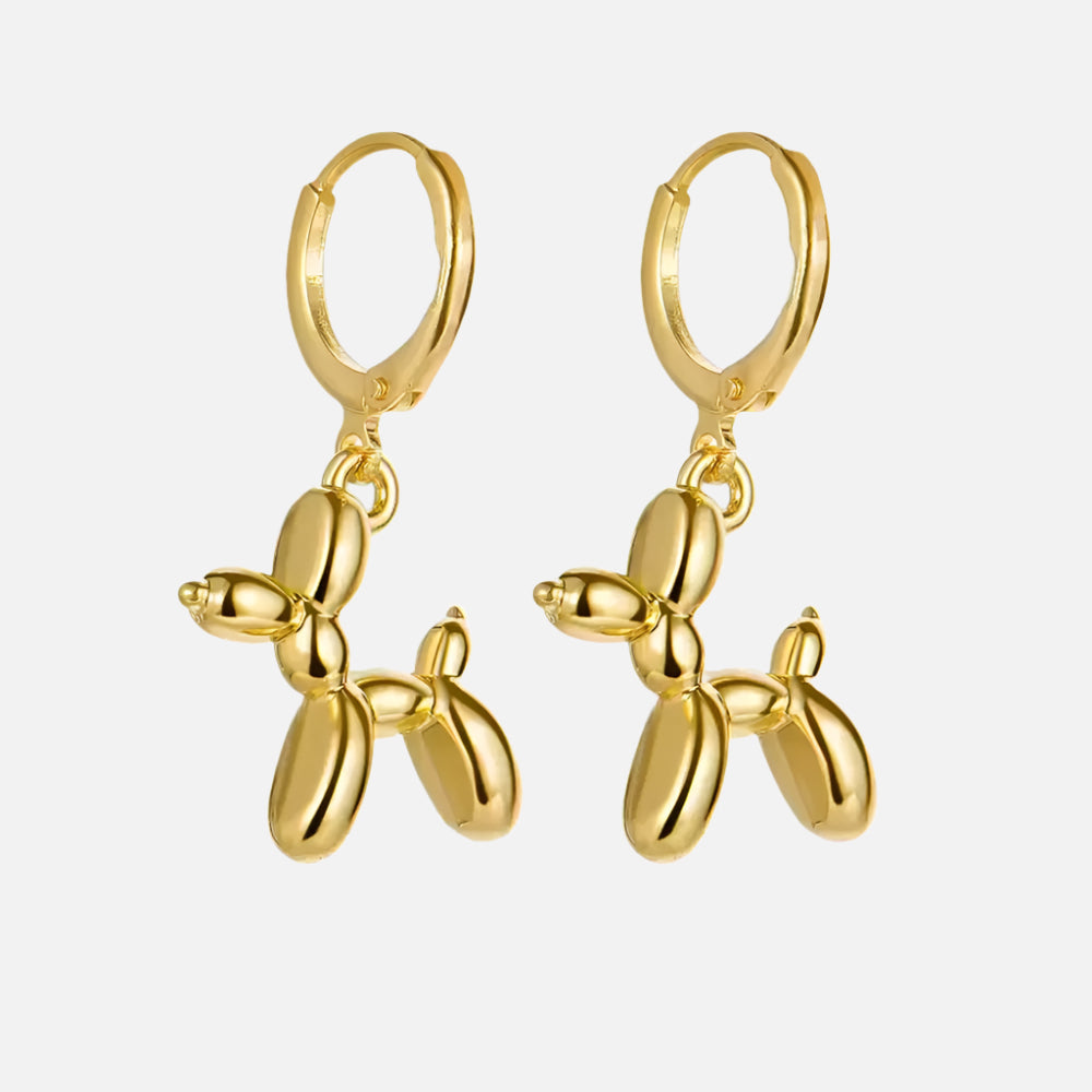 Lila Balloon Dog Huggie Earrings 0