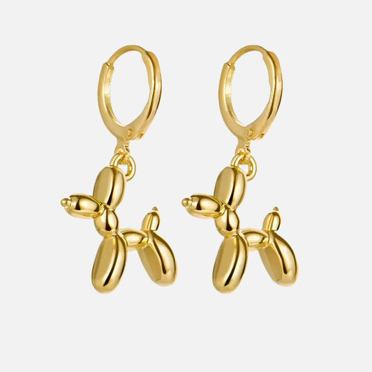 Lila Balloon Dog Huggie Earrings 0