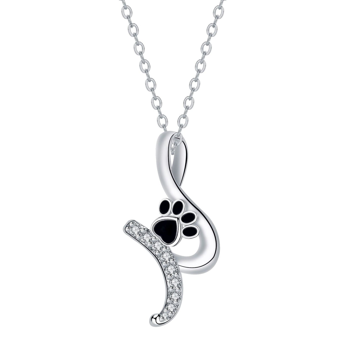 Lila Paw Print Pendant Necklace 0