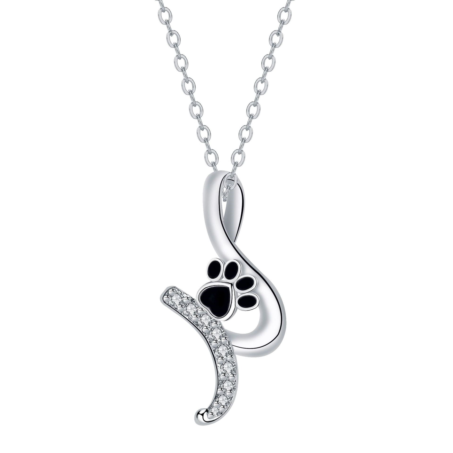 Lila Paw Print Pendant Necklace 0