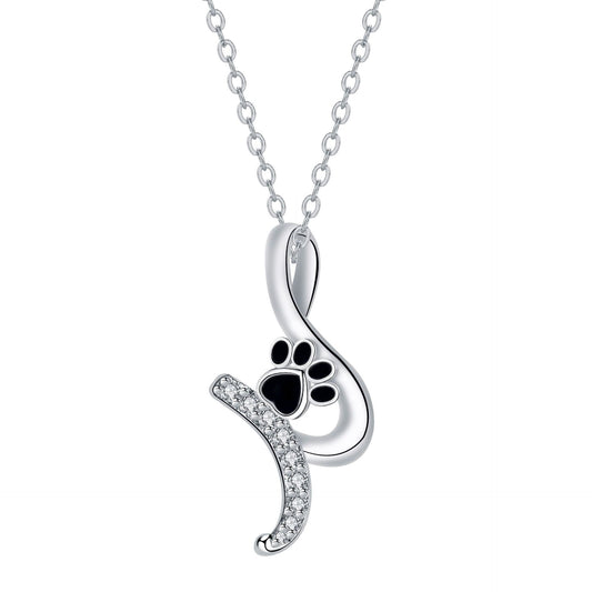 Lila Paw Print Pendant Necklace 0