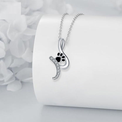 Lila Paw Print Pendant Necklace 1