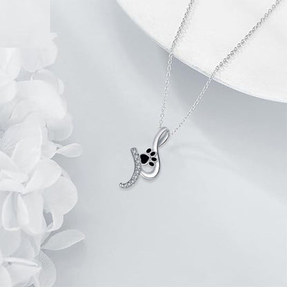 Lila Paw Print Pendant Necklace 2