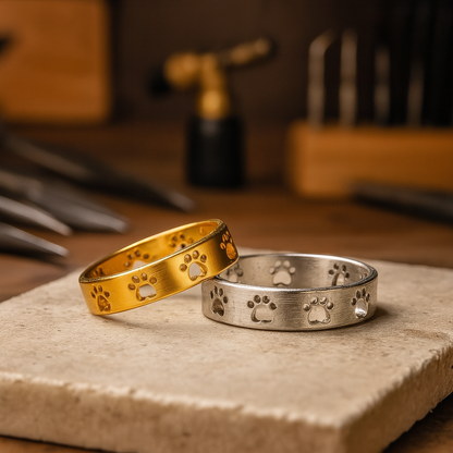 Lila Paw Print Ring 1