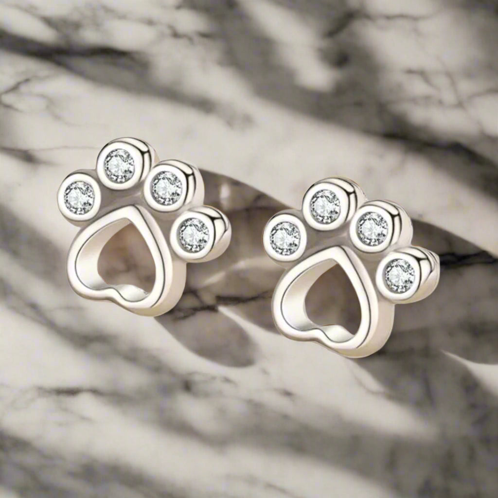 Lila Paw Stud Earrings 0