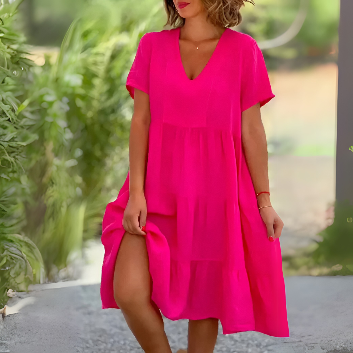 Lila V-Neck Loose Dress 0