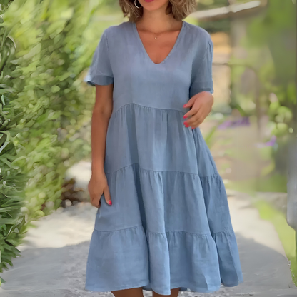 Lila V-Neck Loose Dress 1