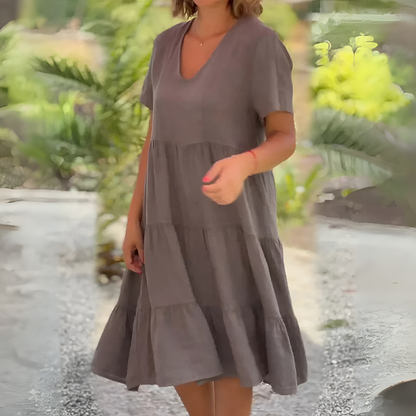 Lila V-Neck Loose Dress 3