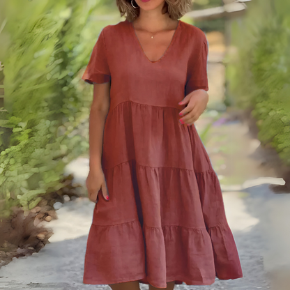 Lila V-Neck Loose Dress 4