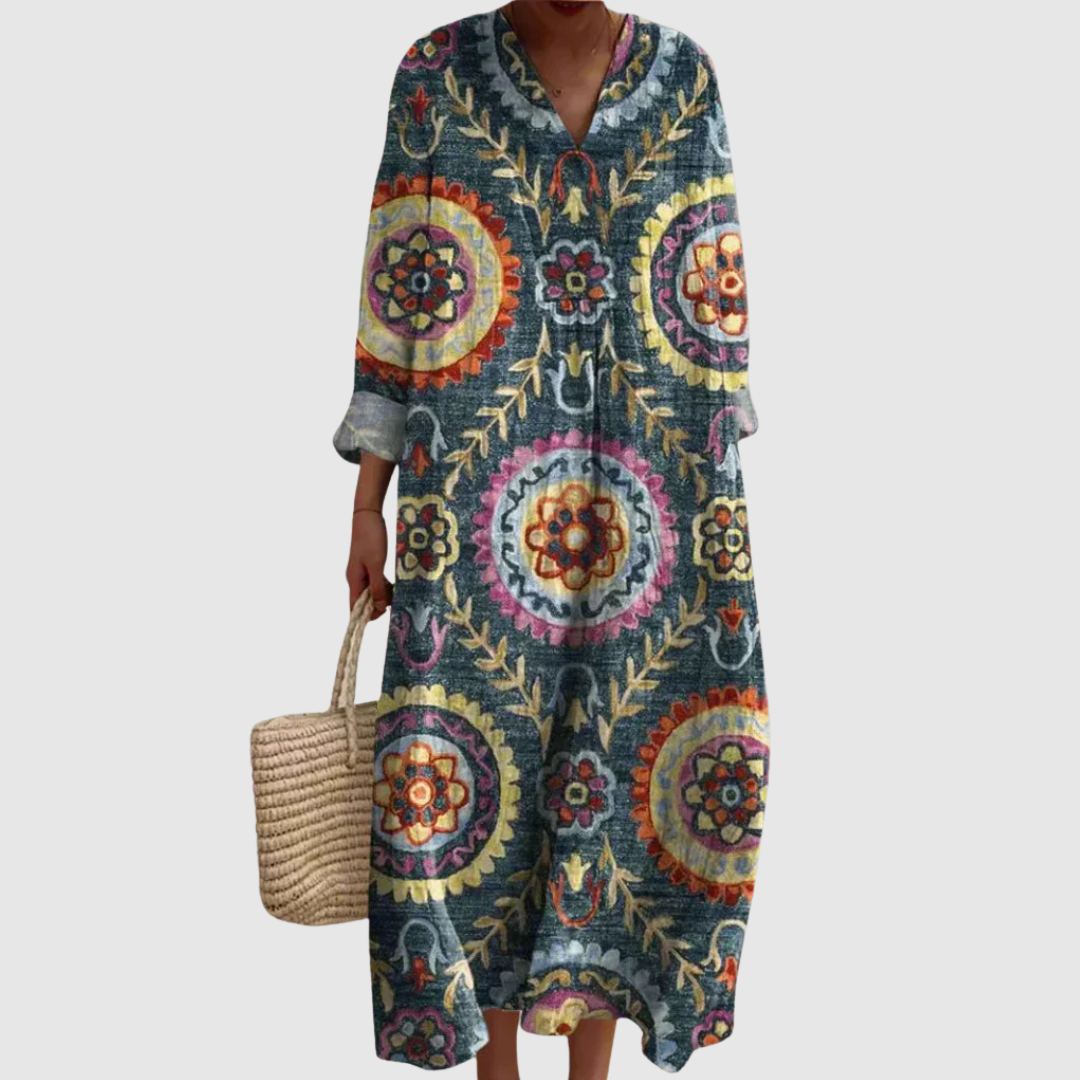 Livia Geometric Midi Dress 0