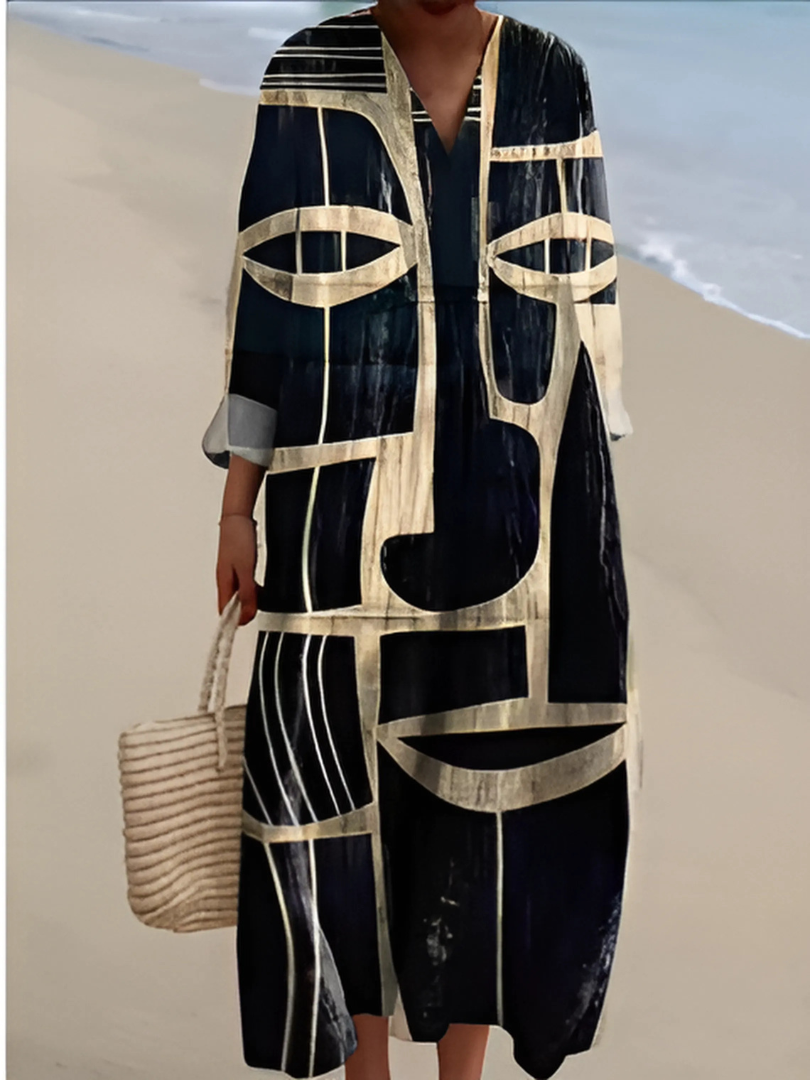 Livia Geometric Midi Dress 0