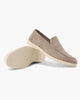 Men's slip-on moc toe loafers with low platform soles