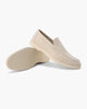 Men's slip-on moc toe loafers with low platform soles