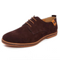 Men's lace-up derby shoes with textured upper, round toe and contrasting sole