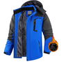 Men's hooded winter jacket with long sleeves, zip front and plush-looking lining