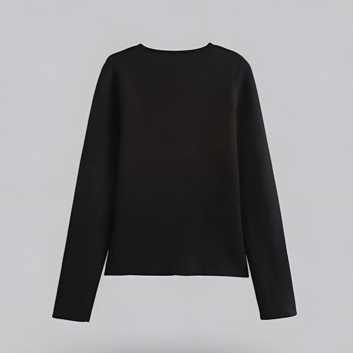 Women's V-neck button front knit cardigan with long sleeves and short hem