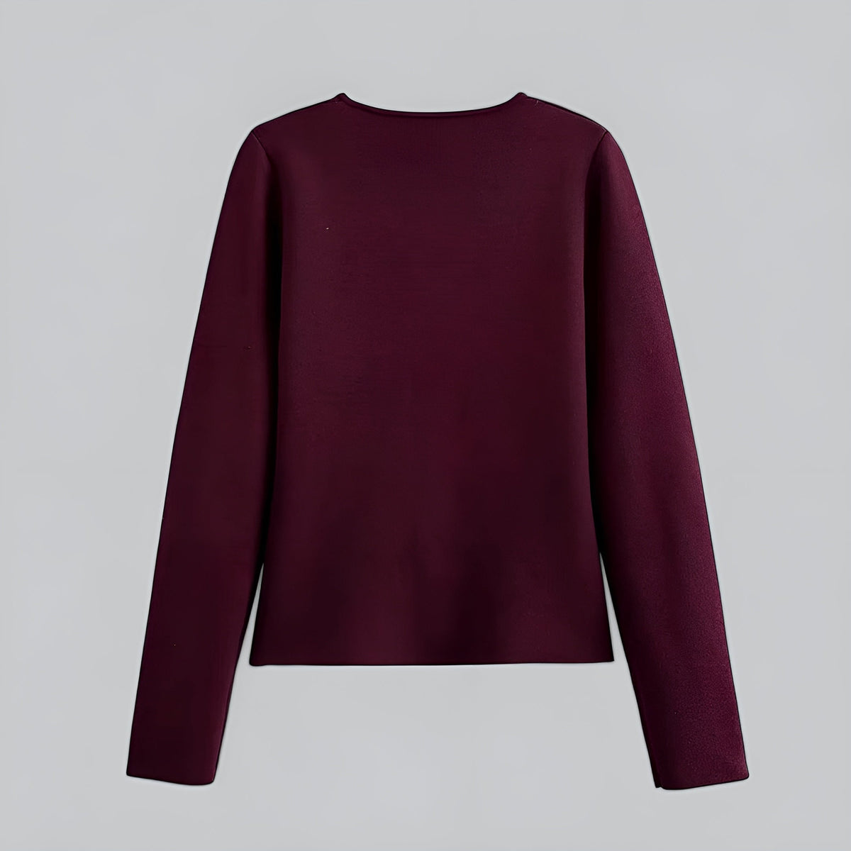 Women's V-neck button front knit cardigan with long sleeves and short hem