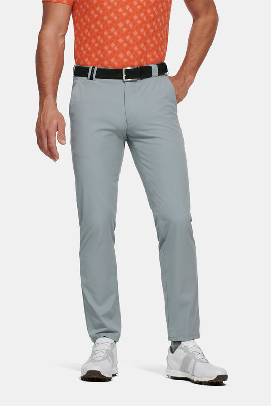 Men's straight-leg golf chino trousers with belt loops and slant pockets