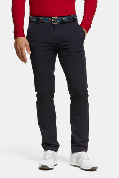 Men's straight-leg golf chino trousers with belt loops and slant pockets