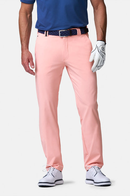 Men's straight-leg golf chino trousers with belt loops and slant pockets