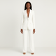 Women's tailored blazer and wide leg trousers suit