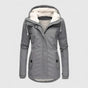 Women's hooded fleece-lined parka jacket with long sleeves and zip front