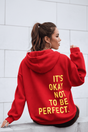 Women's graphic hoodie with hood, long sleeves and back text print